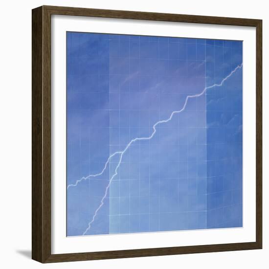 Lightning across Glass Building-Lincoln Seligman-Framed Giclee Print