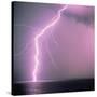 Lightning across the sea-Klaus Hackenberg-Stretched Canvas