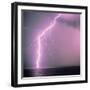 Lightning across the sea-Klaus Hackenberg-Framed Photographic Print