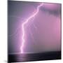 Lightning across the sea-Klaus Hackenberg-Mounted Photographic Print