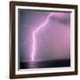 Lightning across the sea-Klaus Hackenberg-Framed Photographic Print