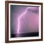 Lightning across the sea-Klaus Hackenberg-Framed Photographic Print