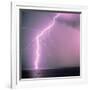 Lightning across the sea-Klaus Hackenberg-Framed Photographic Print