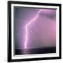 Lightning across the sea-Klaus Hackenberg-Framed Photographic Print