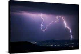 Lightning at Night during a Storm-andreiuc88-Stretched Canvas