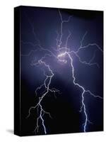 Lightning at Night-Jim Zuckerman-Stretched Canvas