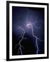 Lightning at Night-Jim Zuckerman-Framed Premium Photographic Print