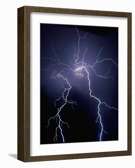 Lightning at Night-Jim Zuckerman-Framed Photographic Print