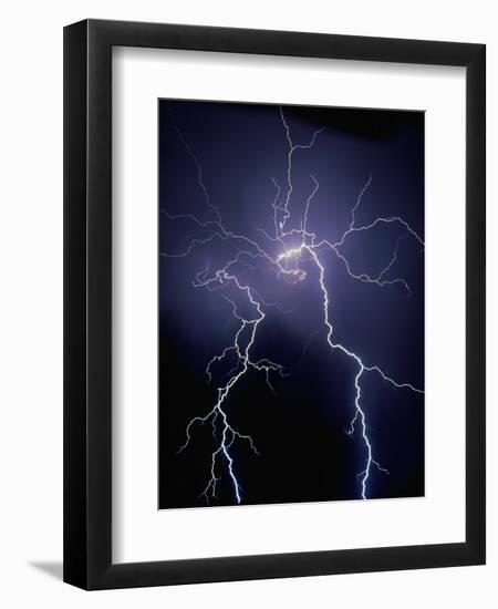 Lightning at Night-Jim Zuckerman-Framed Photographic Print