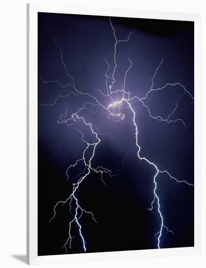 Lightning at Night-Jim Zuckerman-Framed Photographic Print