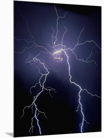 Lightning at Night-Jim Zuckerman-Mounted Photographic Print