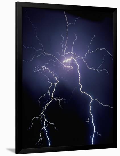 Lightning at Night-Jim Zuckerman-Framed Photographic Print