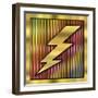 Lightning Bolt on Bars-Art Deco Designs-Framed Giclee Print