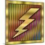 Lightning Bolt on Bars-Art Deco Designs-Mounted Giclee Print