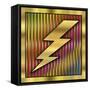 Lightning Bolt on Bars-Art Deco Designs-Framed Stretched Canvas