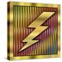 Lightning Bolt on Bars-Art Deco Designs-Stretched Canvas