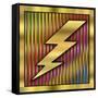 Lightning Bolt on Bars-Art Deco Designs-Framed Stretched Canvas