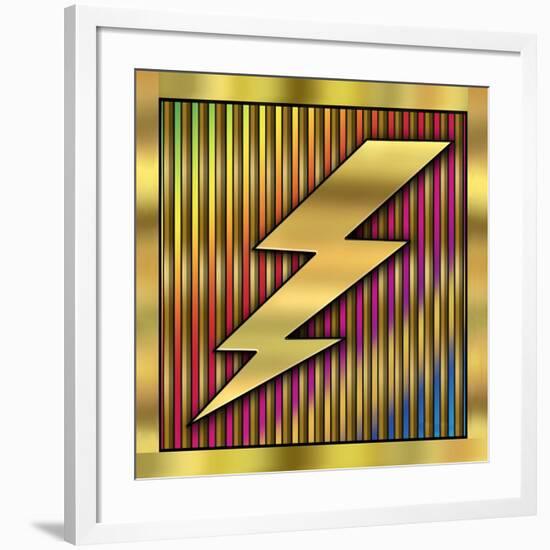 Lightning Bolt on Bars-Art Deco Designs-Framed Giclee Print