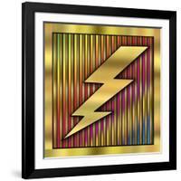 Lightning Bolt on Bars-Art Deco Designs-Framed Giclee Print