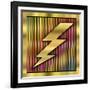 Lightning Bolt on Bars-Art Deco Designs-Framed Giclee Print