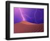 Lightning Bolts Striking Sand Dunes, Death Valley National Park, California, USA-Steve Satushek-Framed Photographic Print