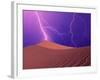 Lightning Bolts Striking Sand Dunes, Death Valley National Park, California, USA-Steve Satushek-Framed Photographic Print