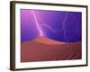 Lightning Bolts Striking Sand Dunes, Death Valley National Park, California, USA-Steve Satushek-Framed Photographic Print