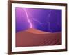 Lightning Bolts Striking Sand Dunes, Death Valley National Park, California, USA-Steve Satushek-Framed Photographic Print