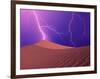 Lightning Bolts Striking Sand Dunes, Death Valley National Park, California, USA-Steve Satushek-Framed Photographic Print