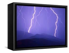 Lightning Bolts-Warren Faidley-Framed Stretched Canvas