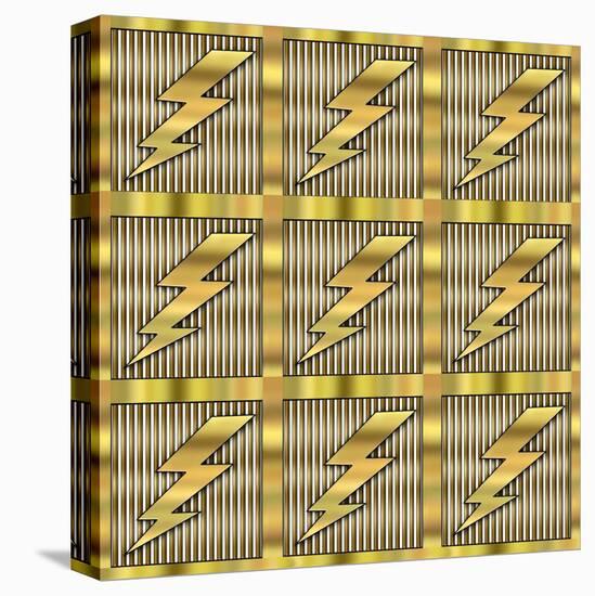 Lightning Bolts-Art Deco Designs-Stretched Canvas