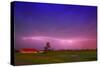 Lightning by a Farm-null-Stretched Canvas