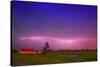 Lightning by a Farm-null-Stretched Canvas