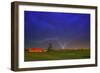 Lightning by a Farm-null-Framed Photographic Print