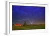 Lightning by a Farm-null-Framed Photographic Print