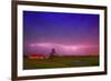 Lightning by a Farm-null-Framed Photographic Print