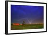 Lightning by a Farm-null-Framed Photographic Print