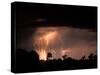 Lightning Fills Sky over Khwai River, Okanvango Delta, Moremi Game Reserve, Botswana-Paul Souders-Stretched Canvas