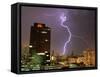 Lightning Flashes in the Sky of Bangkok-null-Framed Stretched Canvas