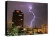 Lightning Flashes in the Sky of Bangkok-null-Stretched Canvas