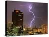 Lightning Flashes in the Sky of Bangkok-null-Stretched Canvas