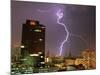 Lightning Flashes in the Sky of Bangkok-null-Mounted Photographic Print