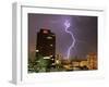 Lightning Flashes in the Sky of Bangkok-null-Framed Photographic Print