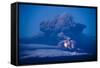 Lightning in Ash Cloud During Eyjafjallajokull Eruption-Paul Souders-Framed Stretched Canvas