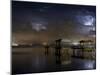 Lightning Off a Dock in Titusville, Florida Looking Towards Cape Canaveral-Melissa Southern-Mounted Photographic Print