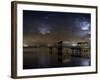 Lightning Off a Dock in Titusville, Florida Looking Towards Cape Canaveral-Melissa Southern-Framed Photographic Print