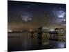 Lightning Off a Dock in Titusville, Florida Looking Towards Cape Canaveral-Melissa Southern-Mounted Photographic Print