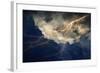 Lightning on Clouds Sky.-Andrew003-Framed Art Print