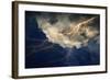 Lightning on Clouds Sky.-Andrew003-Framed Art Print