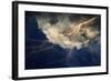 Lightning on Clouds Sky.-Andrew003-Framed Art Print